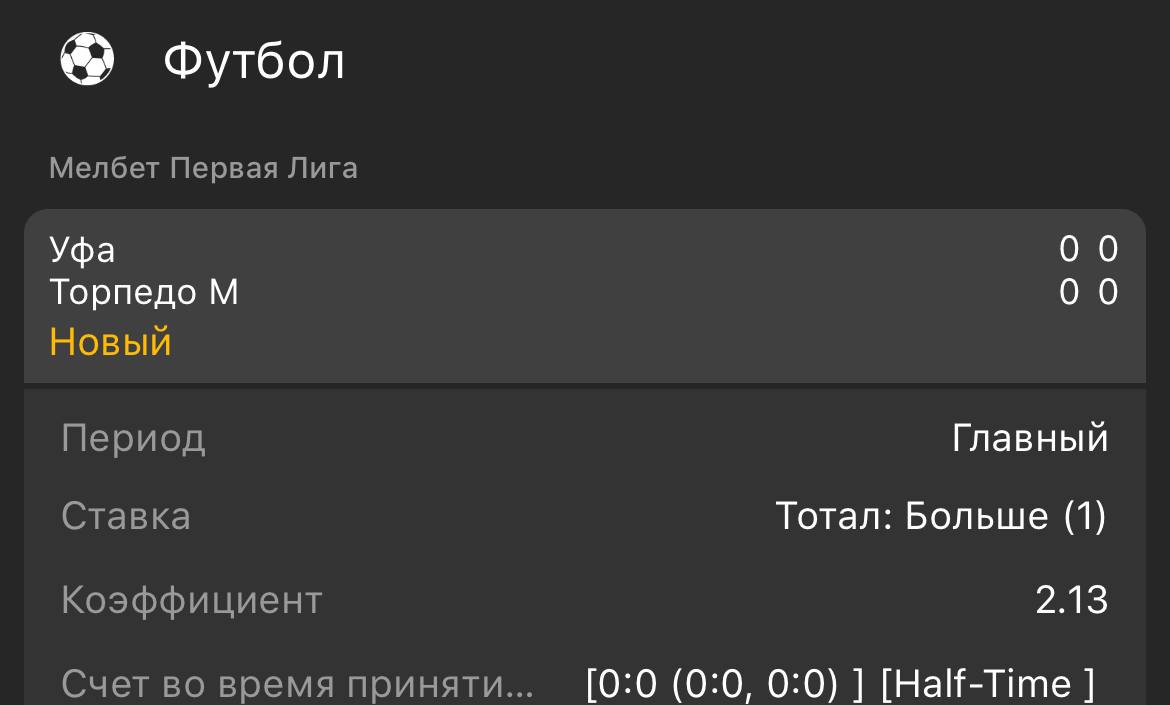 Уфа — Торпедо Москва