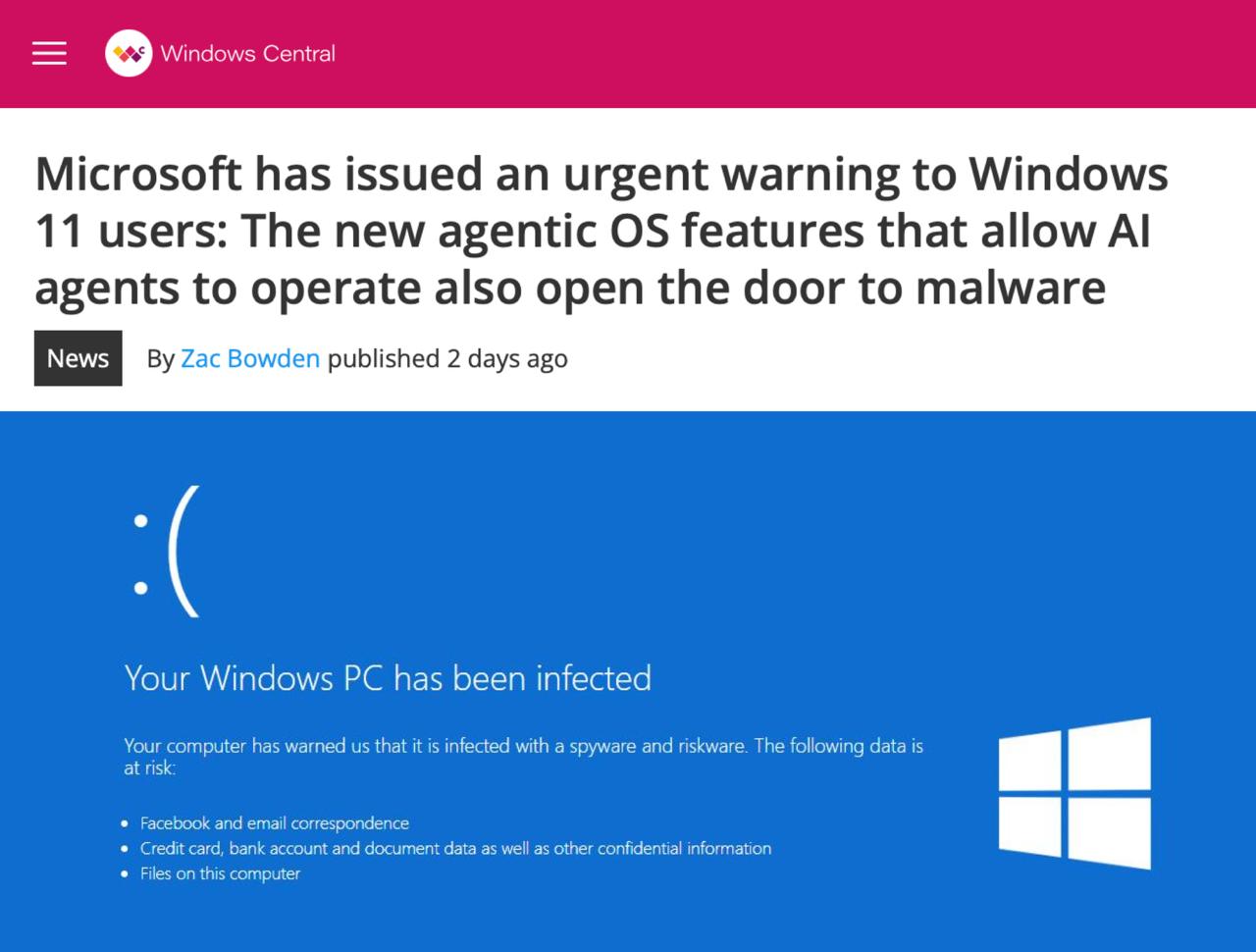 Microsoft предупредила о рисках «агентного ИИ» в Windows 11