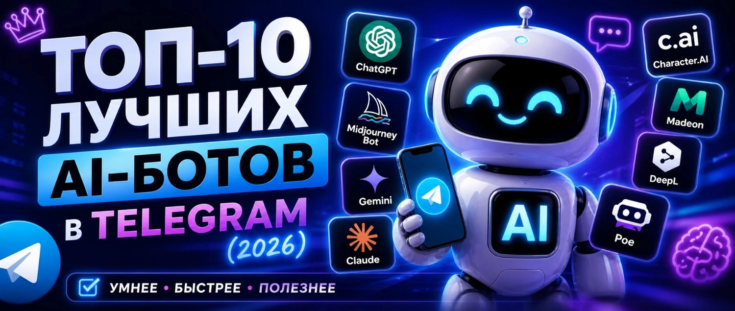 ТОП-10 лучших AI-ботов в Telegram (2026)