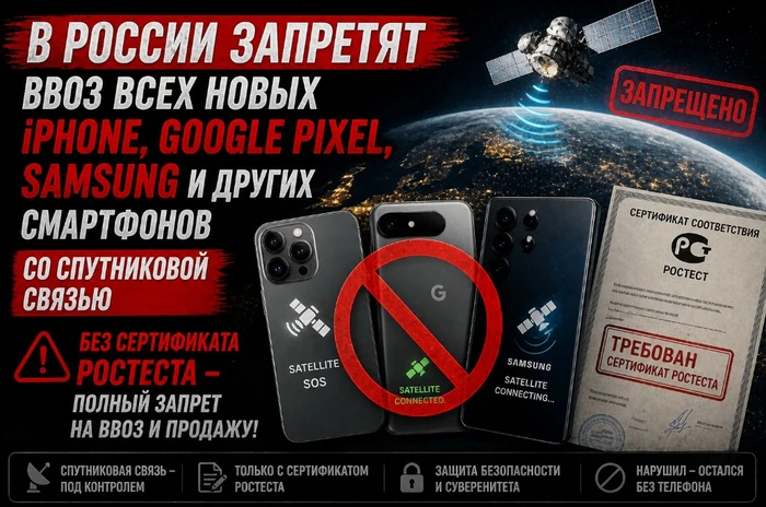 В России обсуждают жёсткие ограничения на технику со спутниковой связью.
