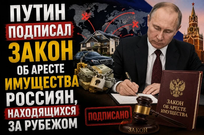 Путин подписал закон об аресте имущества россиян, находящихся за рубежом
